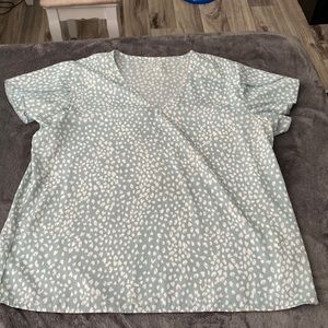 Shein teal and white dress shirt XL size